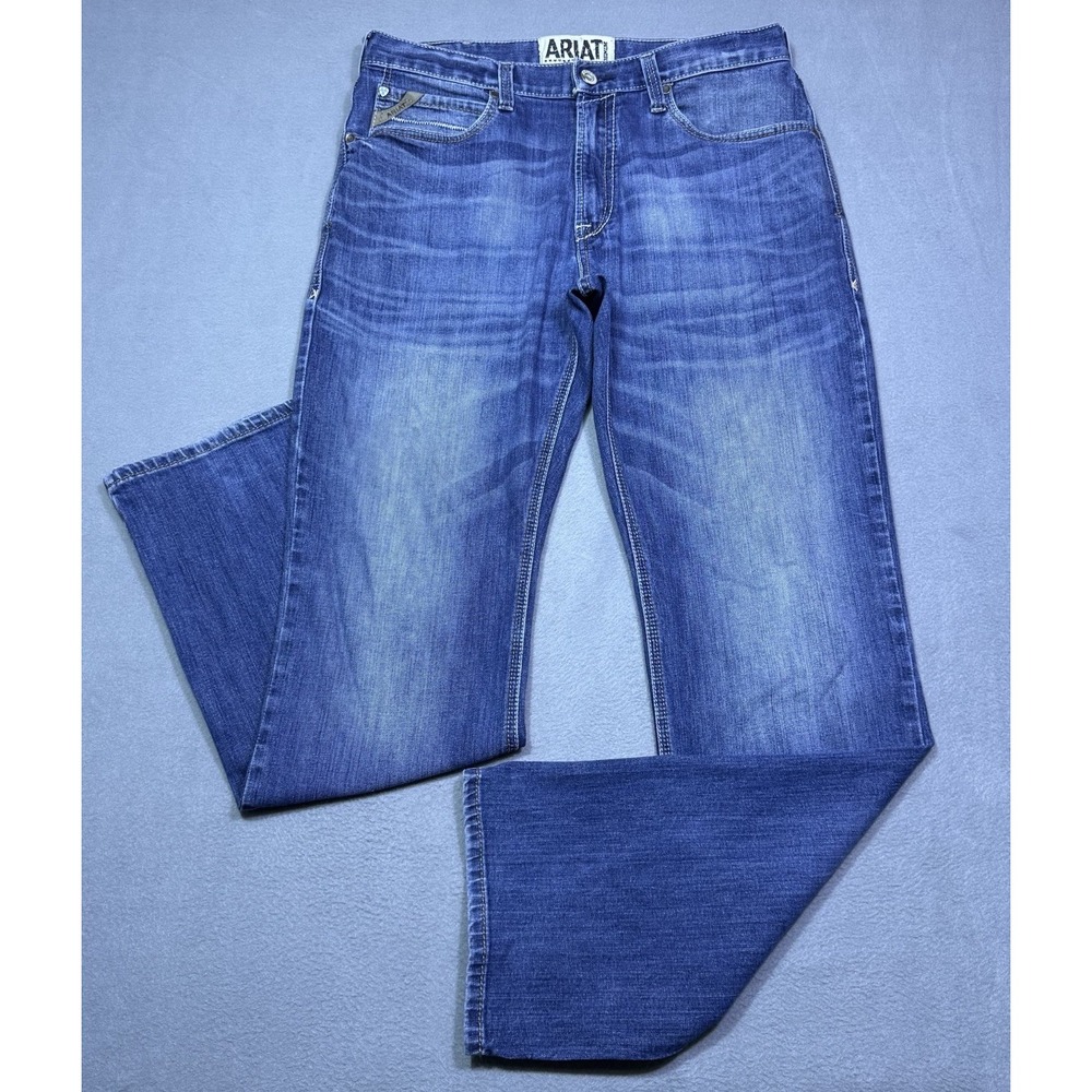 Ariat M4 Jeans Mens 36x36 Lowrise Bootcut Cowboy Ranch Rodeo Ford Wash USA Farm